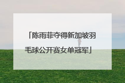 陈雨菲夺得新加坡羽毛球公开赛女单冠军