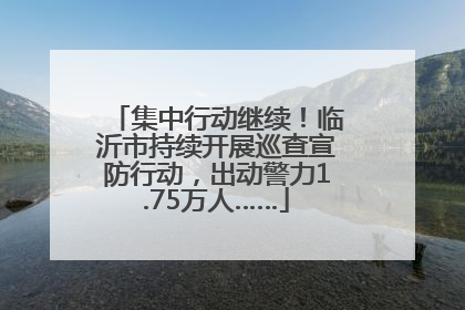 集中行动继续！临沂市持续开展巡查宣防行动，出动警力1.75万人……