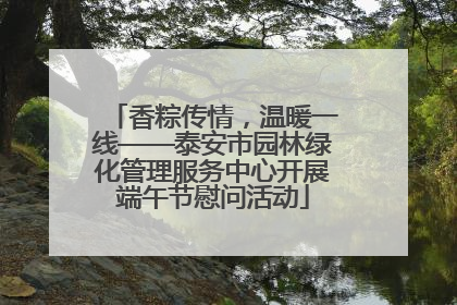香粽传情，温暖一线——泰安市园林绿化管理服务中心开展端午节慰问活动