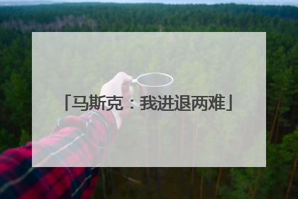 马斯克：我进退两难