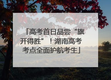高考首日品尝“旗开得胜”！湖南高考考点全面护航考生