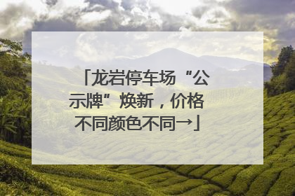龙岩停车场“公示牌”焕新，价格不同颜色不同→