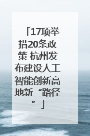 17项举措20条政策 杭州发布建设人工智能创新高地新“路径”