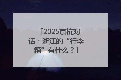 2025京杭对话：浙江的“行李箱”有什么？