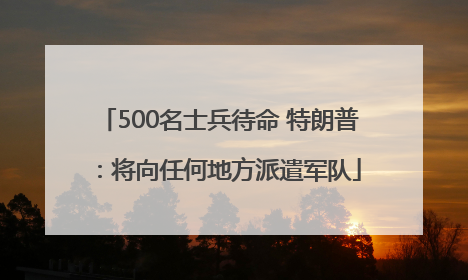 500名士兵待命 特朗普：将向任何地方派遣军队