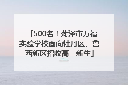 500名！菏泽市万福实验学校面向牡丹区、鲁西新区招收高一新生