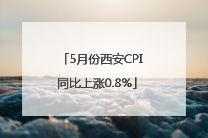 5月份西安CPI同比上涨0.8%