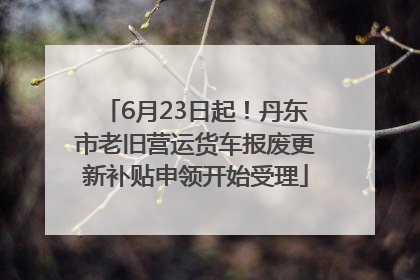 6月23日起！丹东市老旧营运货车报废更新补贴申领开始受理