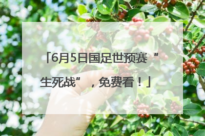 6月5日国足世预赛“生死战”，免费看！